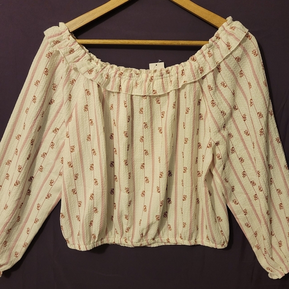 Hiatus Women's Striped Floral Blouse - Cream - Picture 3 of 6